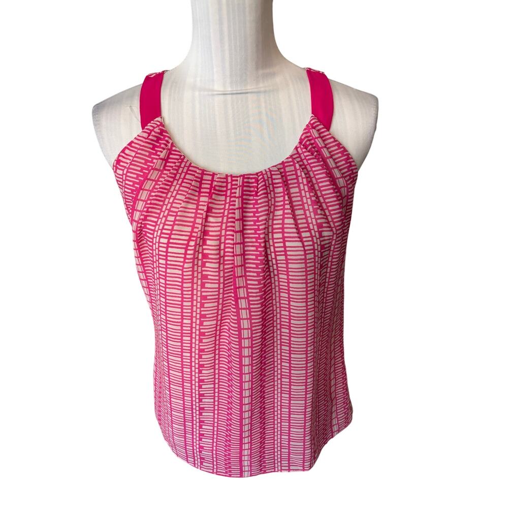 Banana Republic Tank Blouse Hot Pink & White Size XS
